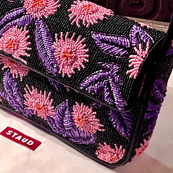 🌺🎉HP🎉🌺 NWOT Staud Tommy Beaded Shoulder Bag Quartz Acid 🌟RARE FIND🌟 - Picture 3 of 16